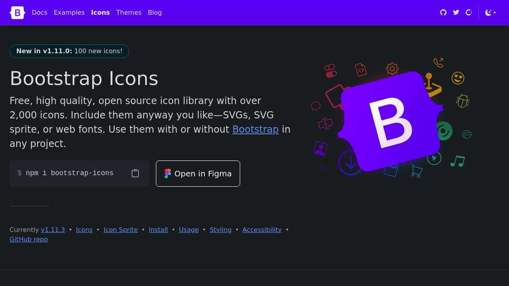 A screenshot of Bootstrap Icons