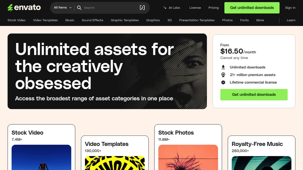 A screenshot of Envato