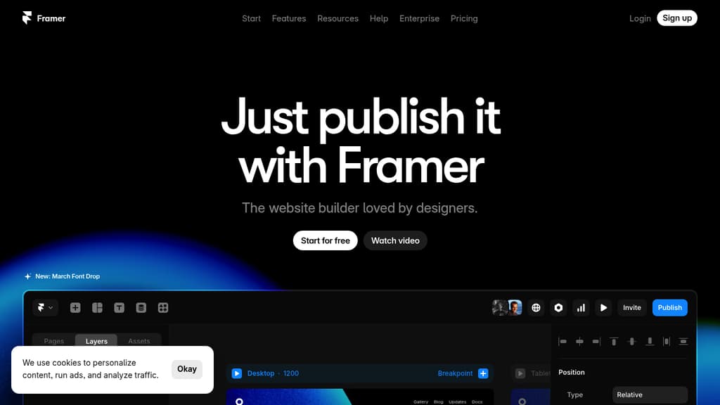 A screenshot of Framer