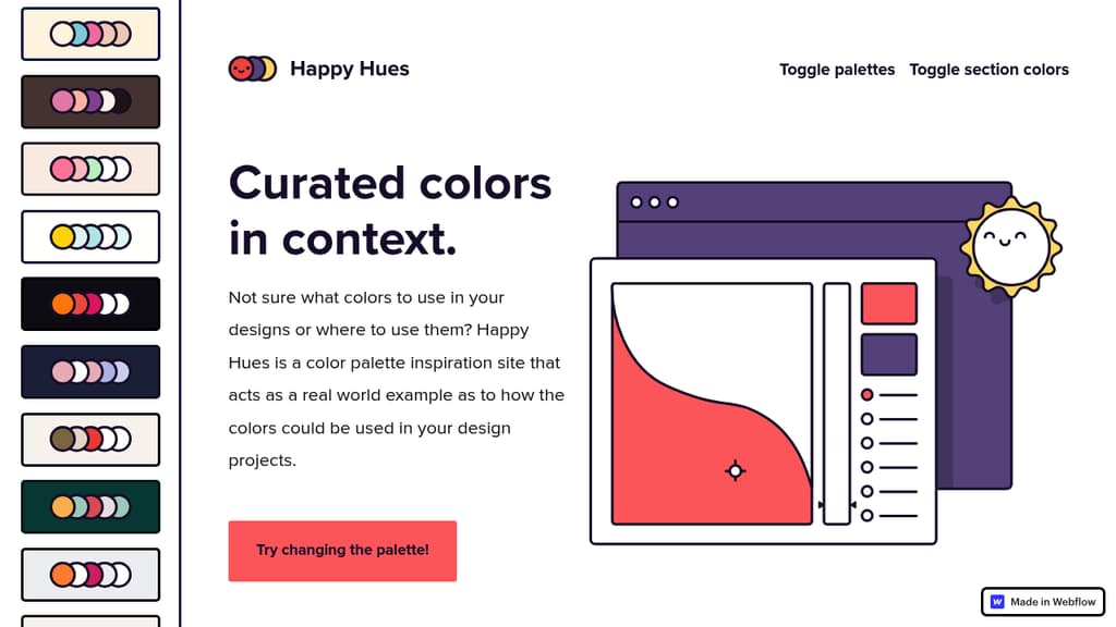 A screenshot of Happy Hues