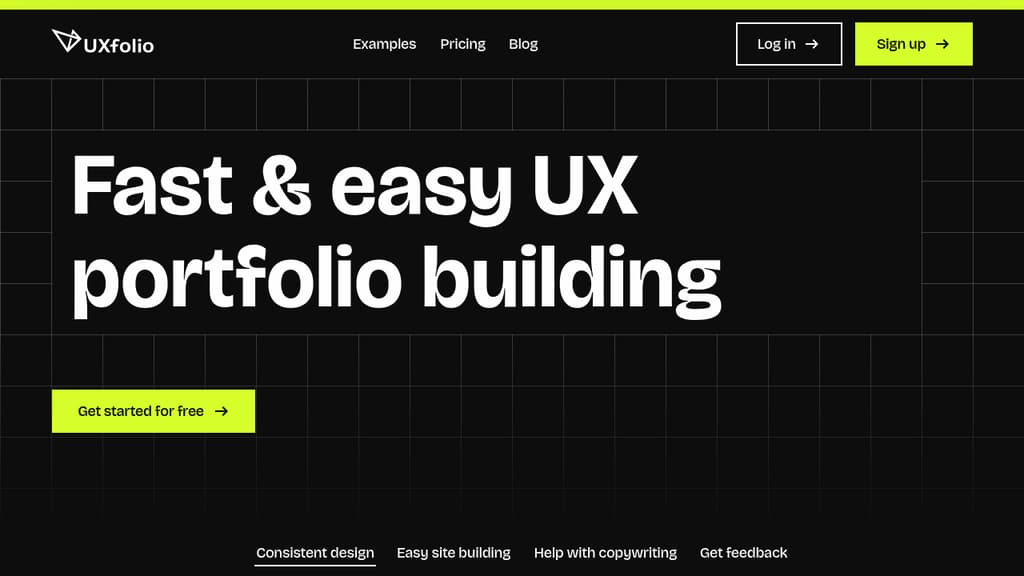 A screenshot of UXfolio