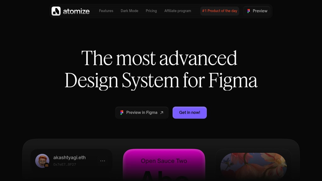 A screenshot of Atomize Design